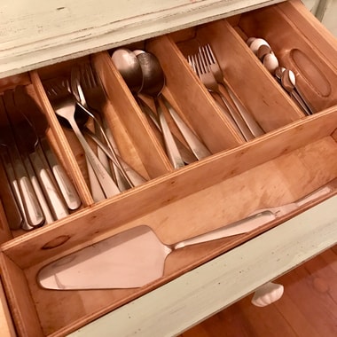Custom made wooden cutlery tray
