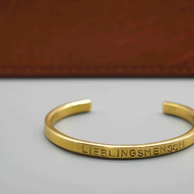 Custom made cuff bracelet made of brass