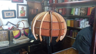 Lamp made from fine wood within custom made realization
