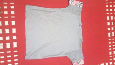 T-shirt(s) - light grey, with contrasting colors within custom made realization
