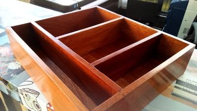 Two identical cutlery boxes which fit into one drawer. within custom made realization