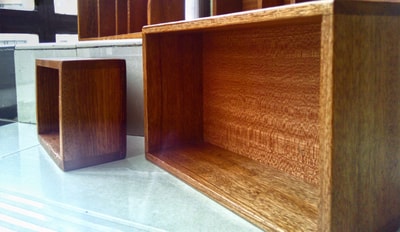 Inserts made of beautiful wood for our cupboard