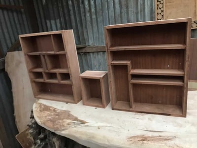 Inserts made of beautiful wood for our cupboard within custom made realization