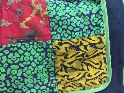Bed cover with multi colour cotton fabric