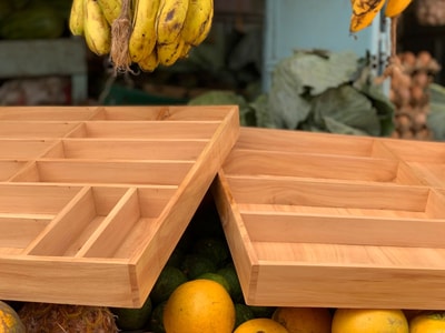 Custom made: 2 cutlery boxes made out of wood