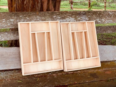 maßgefertigter Besteckkasten aus Holz B 40,5 T 49,6 H 6,75