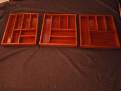 3 inserts for cutlery in our 3 kitchen drawers within custom made realization