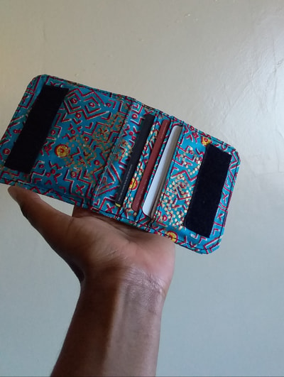 custom made wallet with the outer dimensions of about 10.5x6 within custom made realization