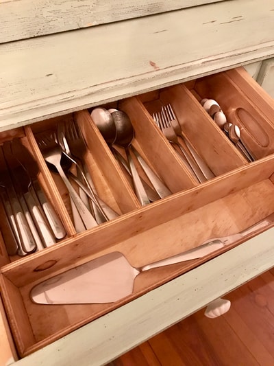 Custom made wooden cutlery tray photos from customer