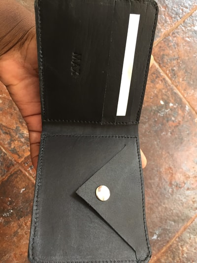 custom made navy blue leather wallet within custom made realization