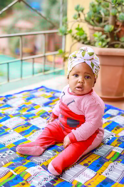 custom made playmat made with different patches of Kitenge