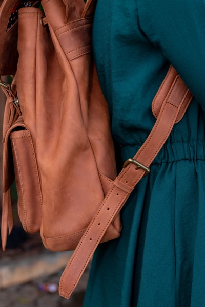 custom made leather rucksack with a feminine look