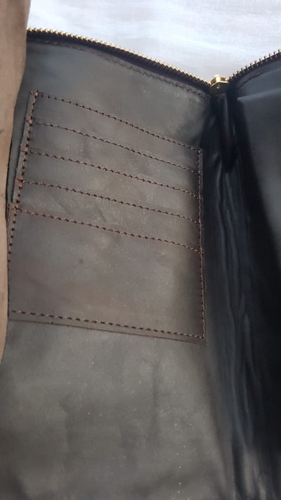custom made brown leather wallet with zipper within custom made realization