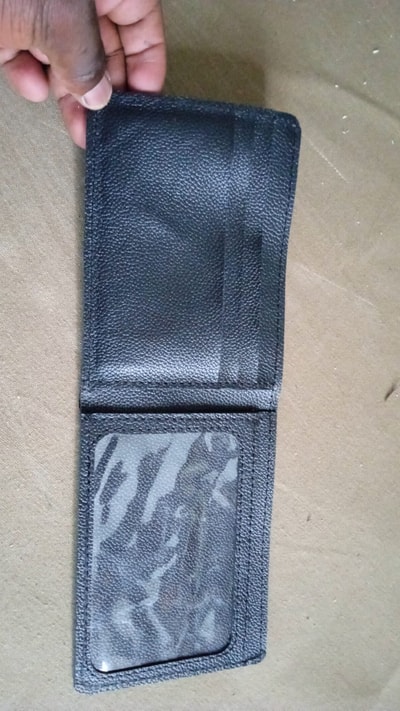 custom made black leather slim wallet within custom made realization