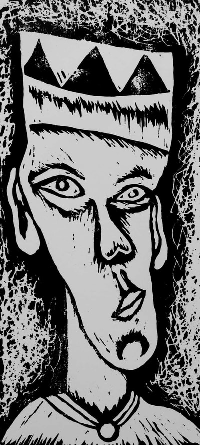 Woodcut print on paper