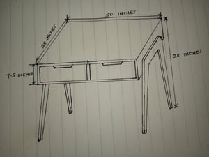 Custom Home Office Desk 107×42 cm - design ideas and artisan proposals