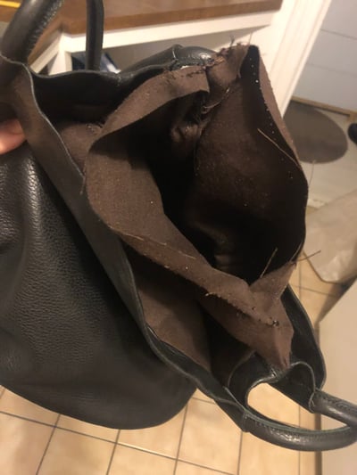 Custom made black leather handbag photos from customer