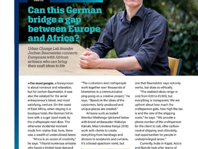 Jochen Baumeister in Brussels Airline Magazine