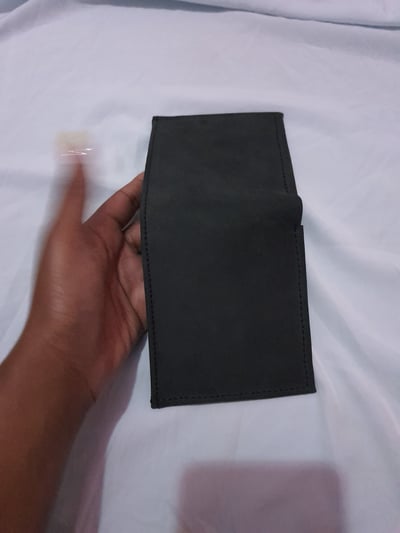custom made very small black leather wallet - 9x6.5 cm within custom made realization