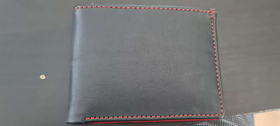Custom made black and red wallet photos from customer