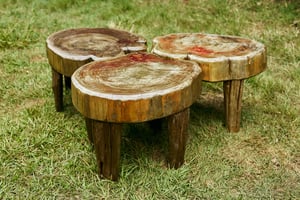 9 different custom made side tables