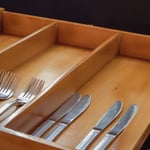 3 custom made cutlery boxes and knife block