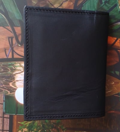 Schwarzes Leder Portemonnaie - Sonderanfertigung - 10x12 cm waehrend der Massanfertigung