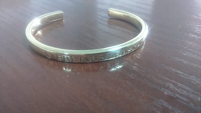 Custom made cuff bracelet made of brass within custom made realization