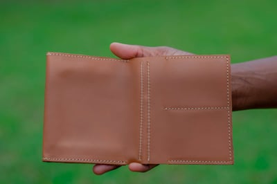 Custom Made Leather Wallet in saddle leather quality
