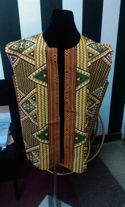 African print bomber jacket within custom made realization