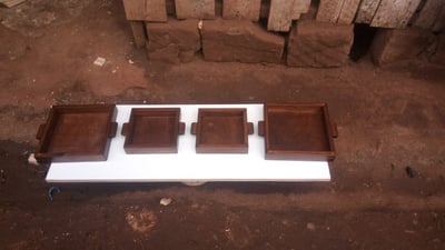 custom trays for our own tiles within custom made realization