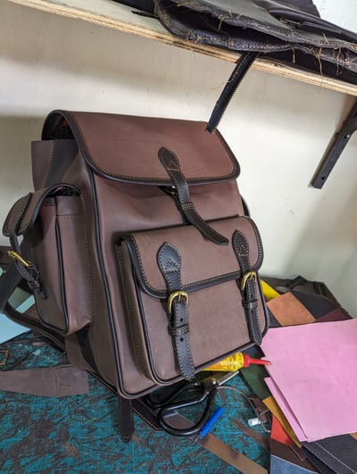 Custom Leather Backpack - A4 & 13" Laptop within custom made realization
