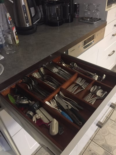 Custom made wooden drawer insert for cutlery photos from customer