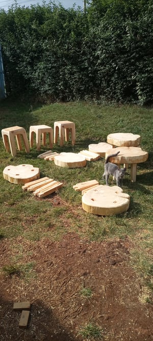 How to make a Bespoke Outdoor Cypress Side Table Set – work in progress