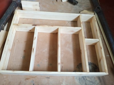 custom made cutlery tray for a short drawer within custom made realization