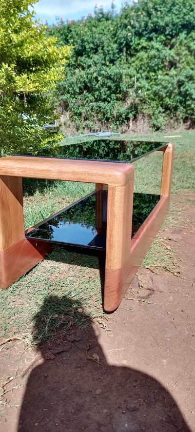 custom made Coffee Table with tinted glass within custom made realization