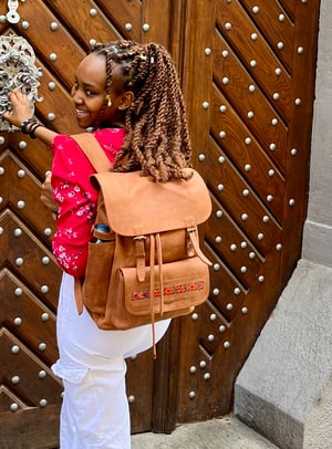 custom printed leather backpack Company Logo Branded Perfect for day Custom Made Leather Rucksack With