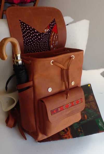 custom made leather rucksack with a feminine look within custom made realization