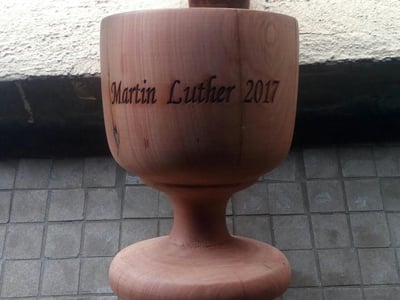 Chalice from cedar wood - Martin Luther 2017