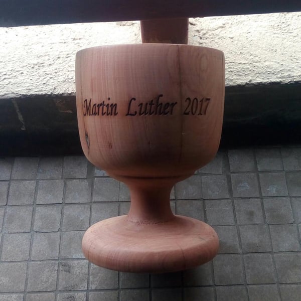 Chalice from cedar wood - Martin Luther 2017