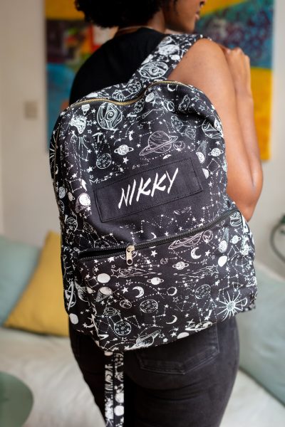 Custom made unisex school backpack, made from fabric