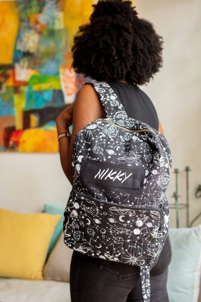 Custom made unisex school backpack, made from fabric