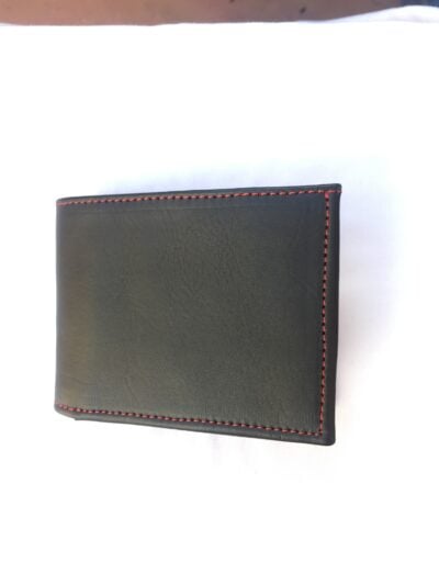 Custom made black and red wallet within custom made realization
