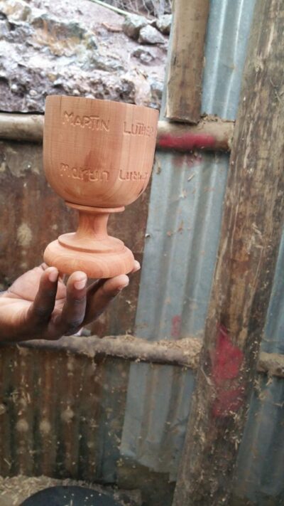 Chalice from cedar wood - Martin Luther 2017 within custom made realization