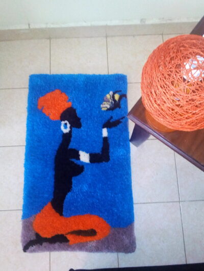 Lady & butterfly rug