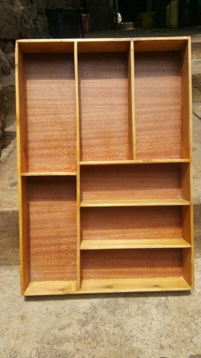 Custom made insert made of beech wood within custom made realization