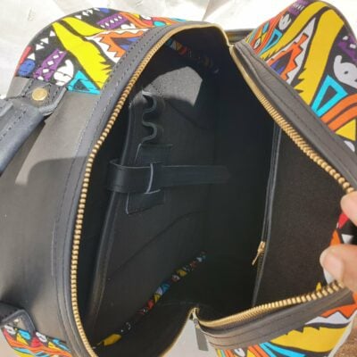 custom made fabric backpack with an extra compartment within custom made realization