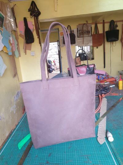 custom made dark brown leather tote bag within custom made realization