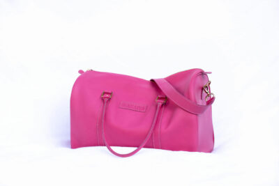 Custom made pink travel bag which can double up as a gym bag
