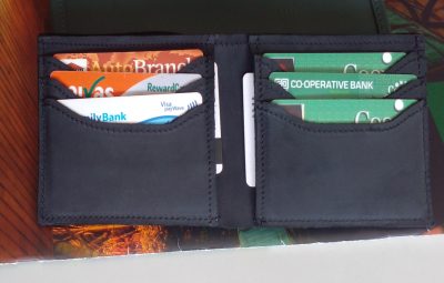 two custom made unique leather wallets within custom made realization